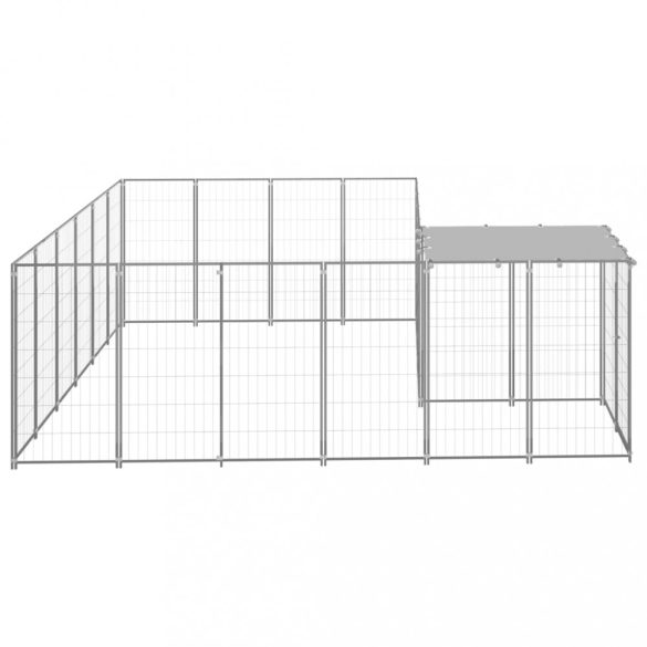 ezüstszínű acél kutyakennel 8,47 m²