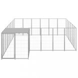 ezüstszínű acél kutyakennel 12,1 m²