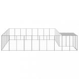 ezüstszínű acél kutyakennel 15,73 m²