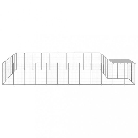 ezüstszínű acél kutyakennel 19,36 m²