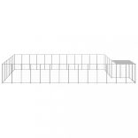 ezüstszínű acél kutyakennel 22,99 m²