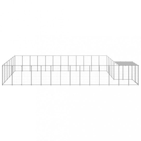 ezüstszínű acél kutyakennel 22,99 m²