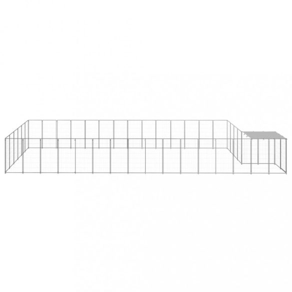 ezüstszínű acél kutyakennel 26,62 m²