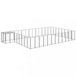 fekete acél kutyakennel 30,25 m²