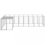 ezüstszínű acél kutyakennel 6,05 m²