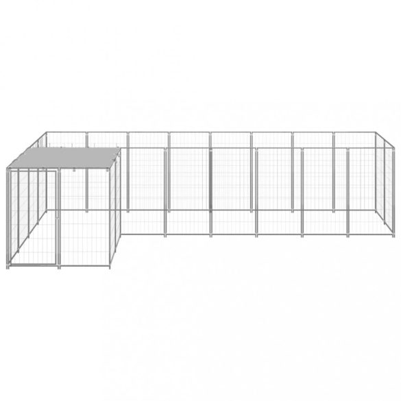 ezüstszínű acél kutyakennel 6,05 m²