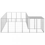 ezüstszínű acél kutyakennel 10,89 m²