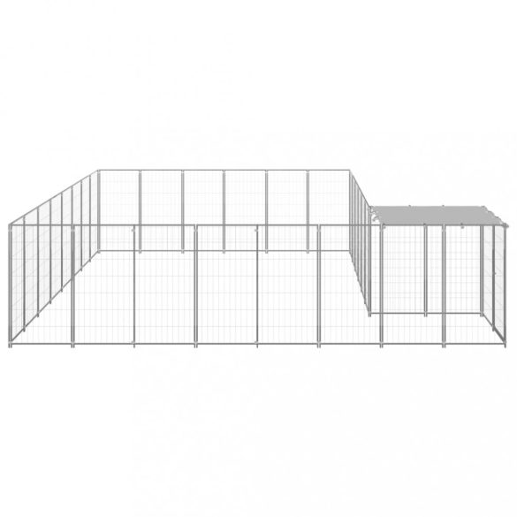 ezüstszínű acél kutyakennel 15,73 m²