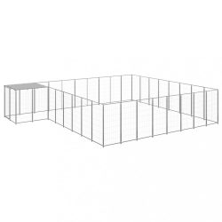 ezüstszínű acél kutyakennel 20,57 m²