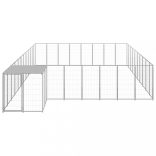 ezüstszínű acél kutyakennel 25,41 m²
