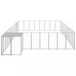 ezüstszínű acél kutyakennel 30,25 m²