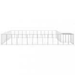 ezüstszínű acél kutyakennel 30,25 m²