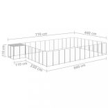 ezüstszínű acél kutyakennel 30,25 m²