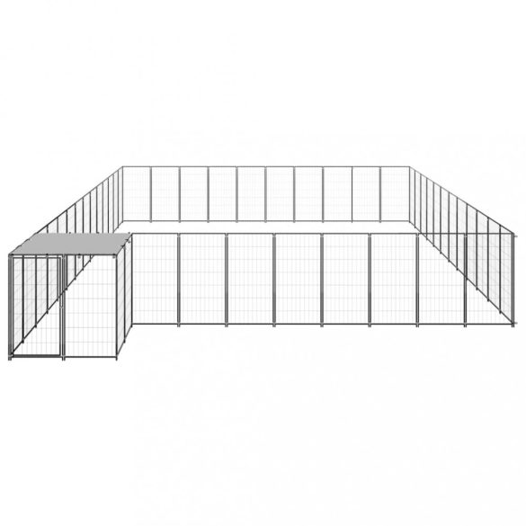 fekete acél kutyakennel 37,51 m²