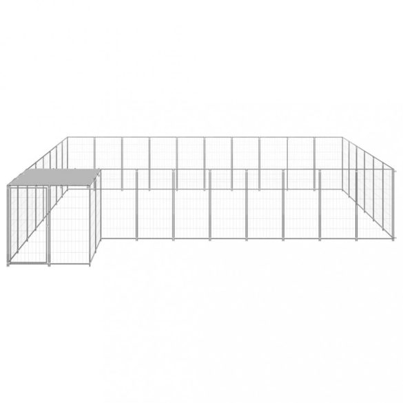 ezüstszínű acél kutyakennel 19,36 m²