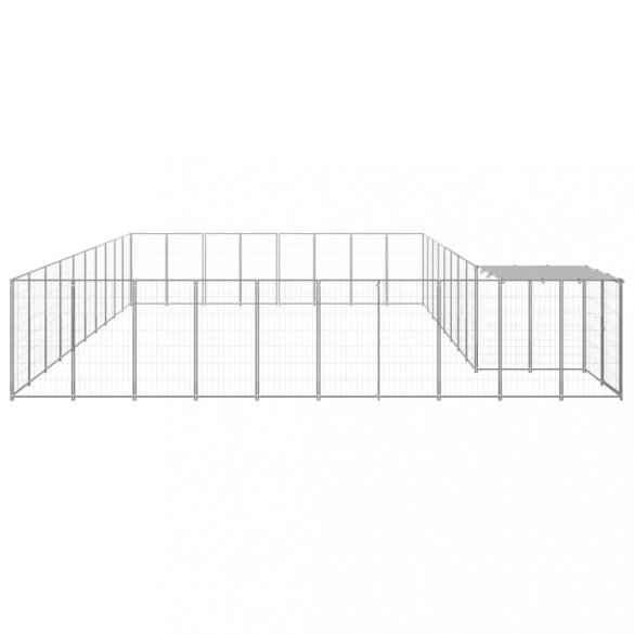 ezüstszínű acél kutyakennel 25,41 m²