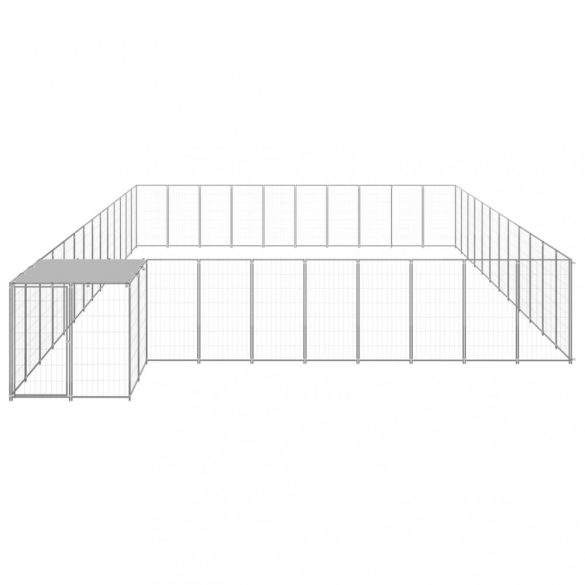 ezüstszínű acél kutyakennel 37,51 m²