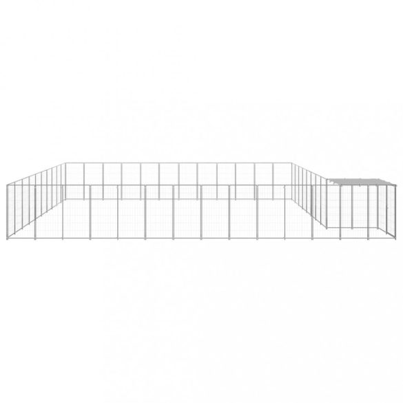 ezüstszínű acél kutyakennel 37,51 m²
