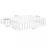 ezüstszínű acél kutyakennel 37,51 m²
