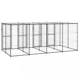 kültéri acél kutyakennel tetővel 9,68 m²