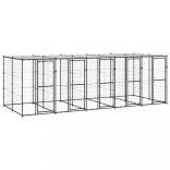 kültéri acél kutyakennel tetővel 12,1 m²