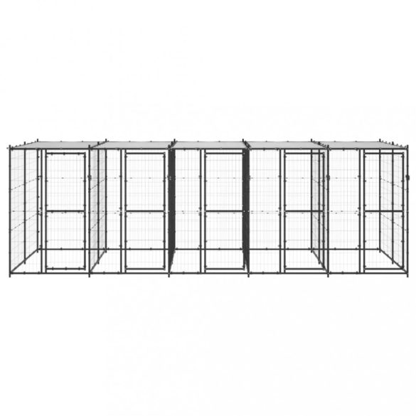 kültéri acél kutyakennel tetővel 12,1 m²