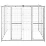 kültéri horganyozott acél kutyakennel tetővel 4,84 m²