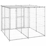 kültéri horganyozott acél kutyakennel tetővel 4,84 m²