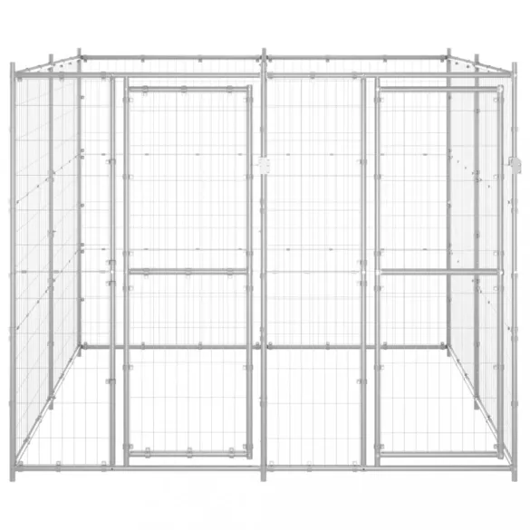 kültéri horganyozott acél kutyakennel 4,84 m²