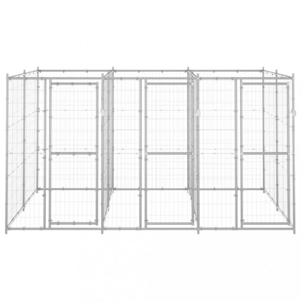 kültéri horganyozott acél kutyakennel 7,26 m²