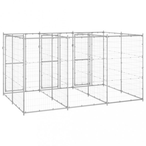 kültéri horganyozott acél kutyakennel 7,26 m²