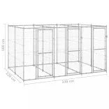 kültéri horganyozott acél kutyakennel 7,26 m²