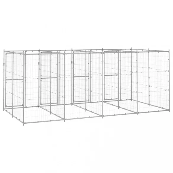 kültéri horganyozott acél kutyakennel 9,68 m²