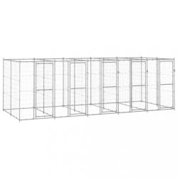 kültéri horganyozott acél kutyakennel 12,1 m²