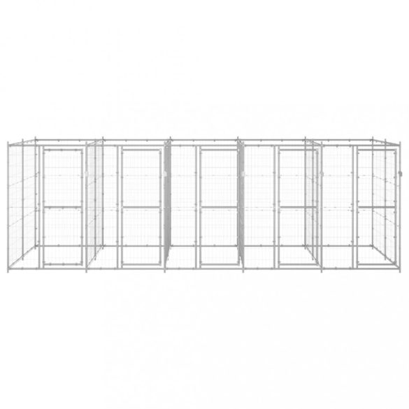 kültéri horganyozott acél kutyakennel 12,1 m²