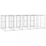 kültéri horganyozott acél kutyakennel 12,1 m²