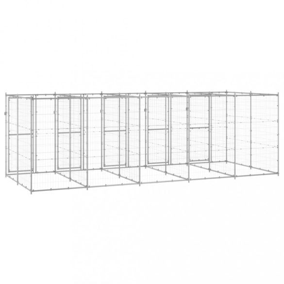 kültéri horganyozott acél kutyakennel 12,1 m²