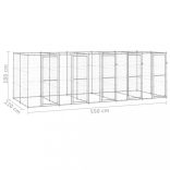 kültéri horganyozott acél kutyakennel 12,1 m²