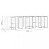 kültéri horganyozott acél kutyakennel 14,52 m²