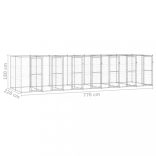 kültéri horganyozott acél kutyakennel 16,94 m²