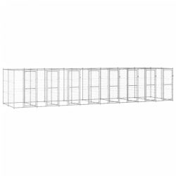kültéri horganyozott acél kutyakennel 19,36 m²