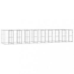 kültéri horganyozott acél kutyakennel 21,78 m²