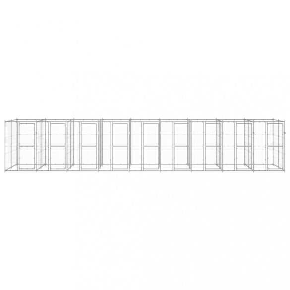 kültéri horganyozott acél kutyakennel 21,78 m²