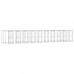 kültéri horganyozott acél kutyakennel 24,2 m²