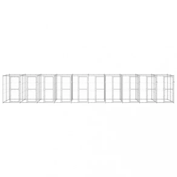 kültéri horganyozott acél kutyakennel 24,2 m²