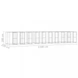 kültéri horganyozott acél kutyakennel 24,2 m²