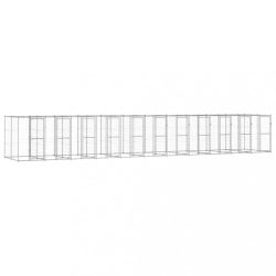 kültéri horganyozott acél kutyakennel 26,62 m²