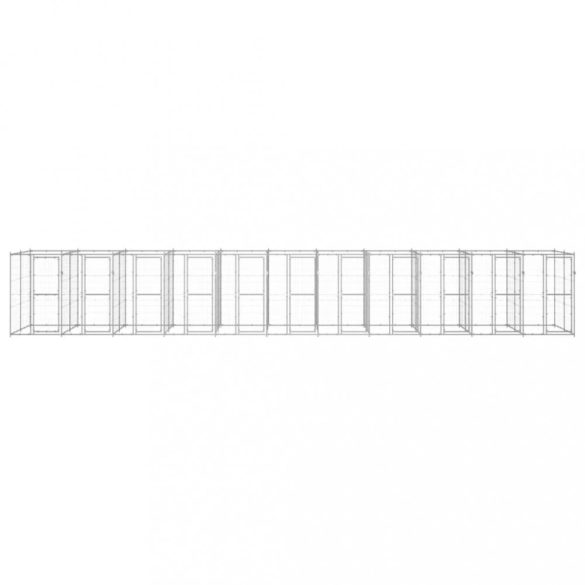 kültéri horganyozott acél kutyakennel 26,62 m²