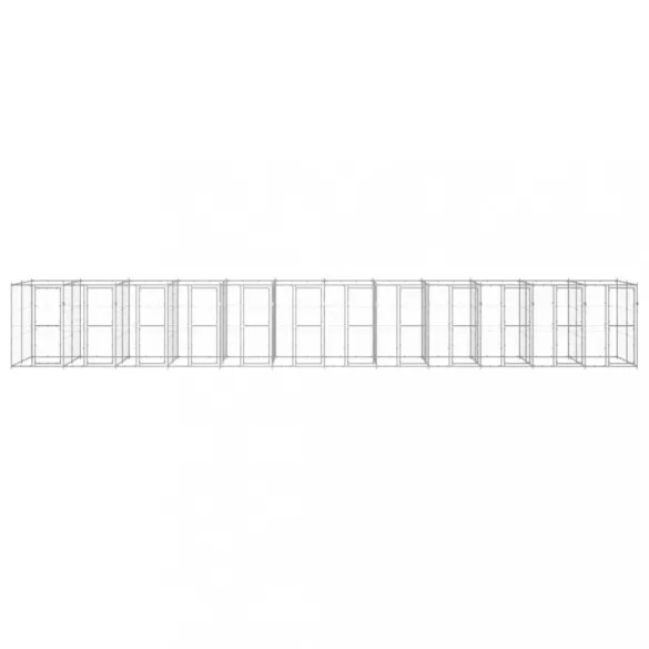 kültéri horganyozott acél kutyakennel 29,04 m²