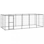 kültéri acél kutyakennel tetővel 12,1 m²